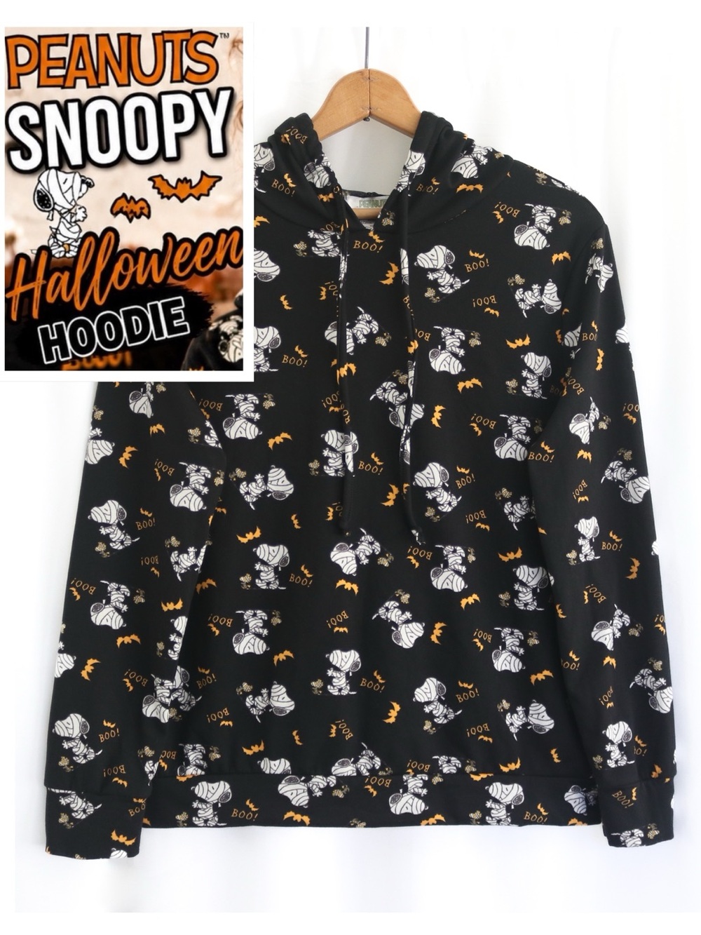 Peanuts |NWOT Soft Fleece Snoopy Woodstock Mummy Boo Halloween Hoodie Sweatshirt